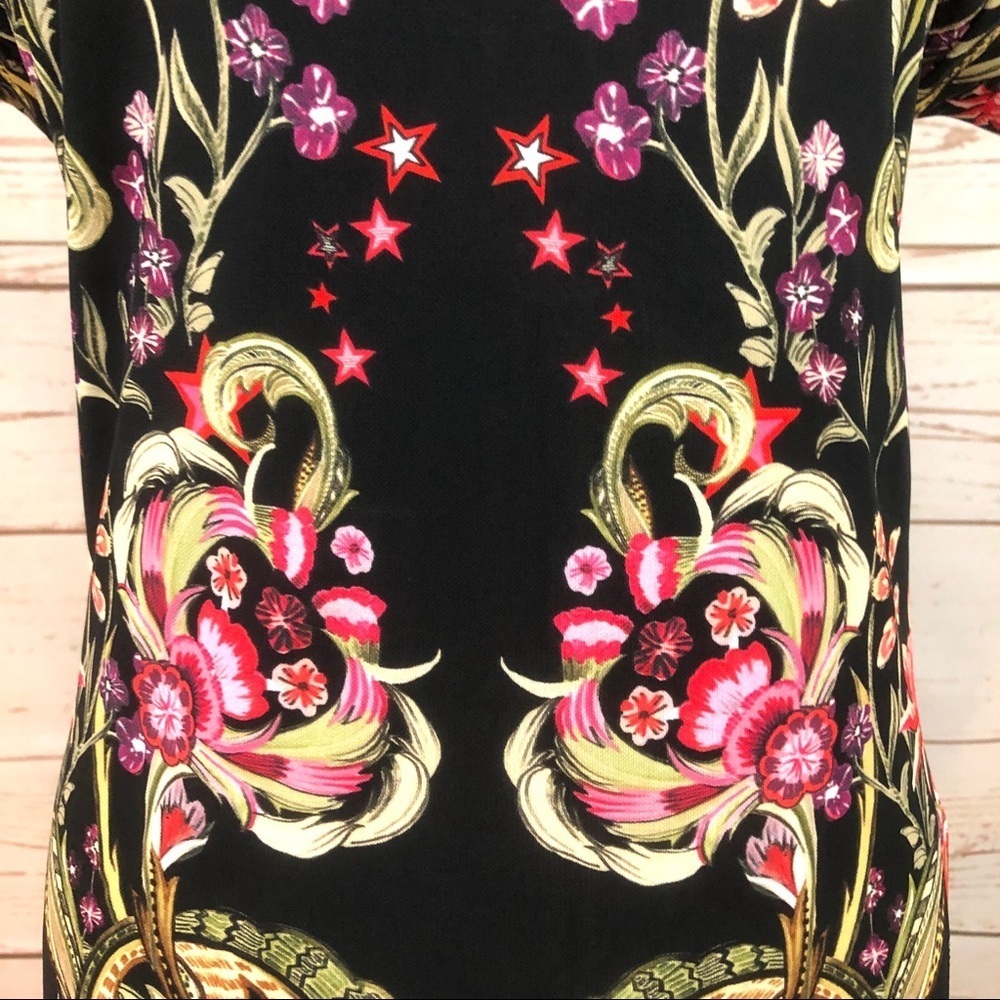 Roberto Cavalli Baroque Floral Galaxy Star Dress View 5
